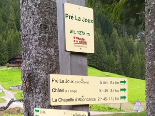 © Signalétique au départ du sentier de l'Éterlou - Châtel Tourisme