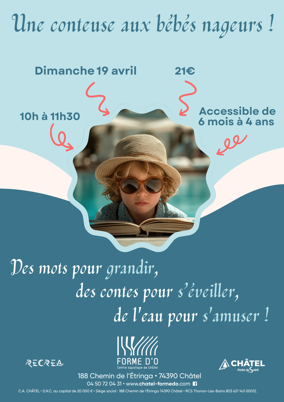 © Een verhalenverteller voor babyzwemmers!_Châtel - Forme d'O