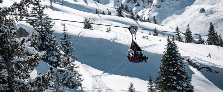 Arrivée du Fantasticable de Châtel en hiver