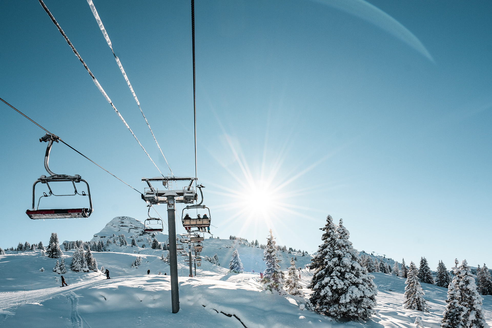 Conditions parfaites sur le télésiège de Cornebois à Châtel