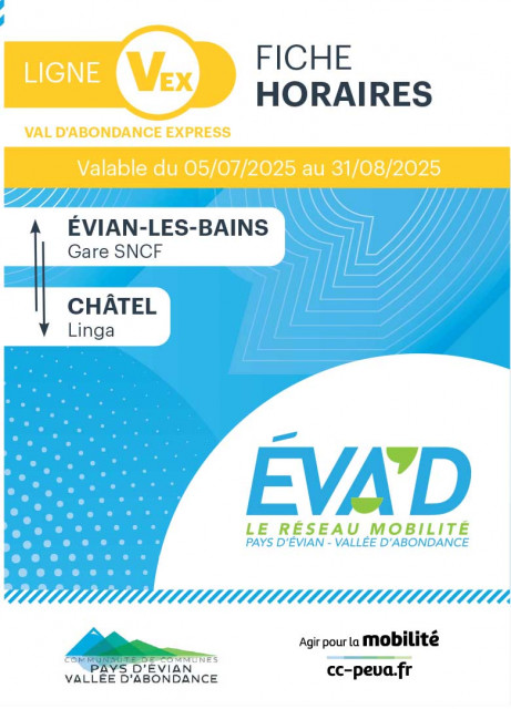 Horaires de la ligne VEX été 2025