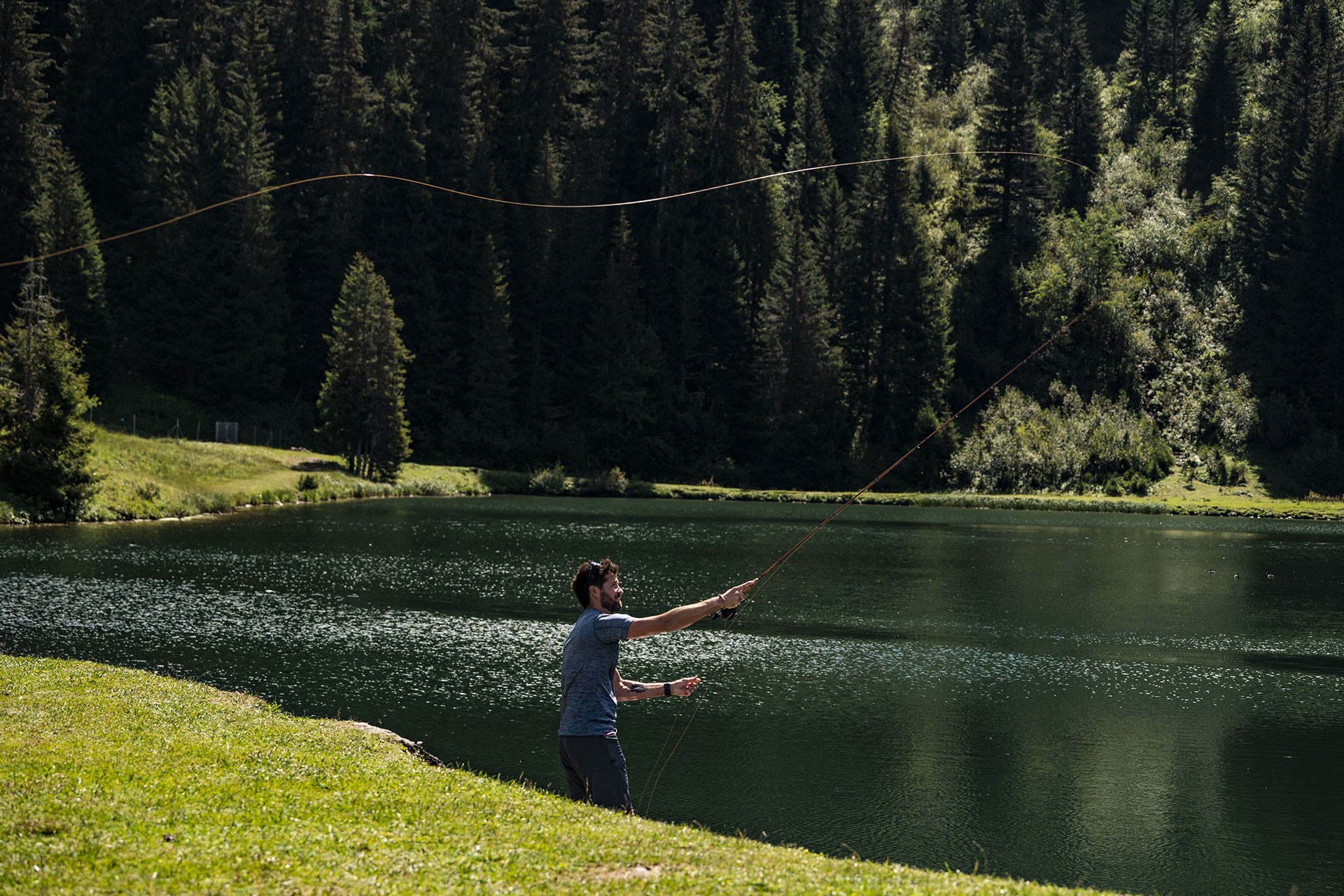 Fishing in lake Mouille