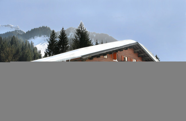 Hôtel Eliova l'Eau Vive sous la neige à Châtel l'hiver au Linga