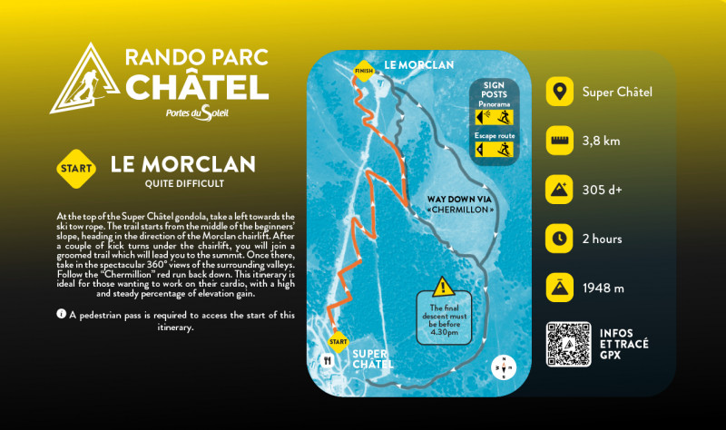 Ski touring trail Le Morclan