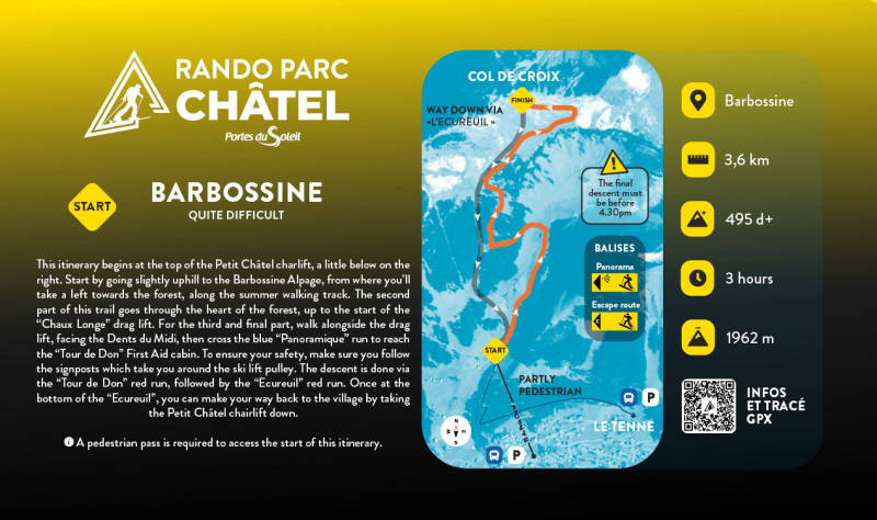 Ski touring trail Barbossine