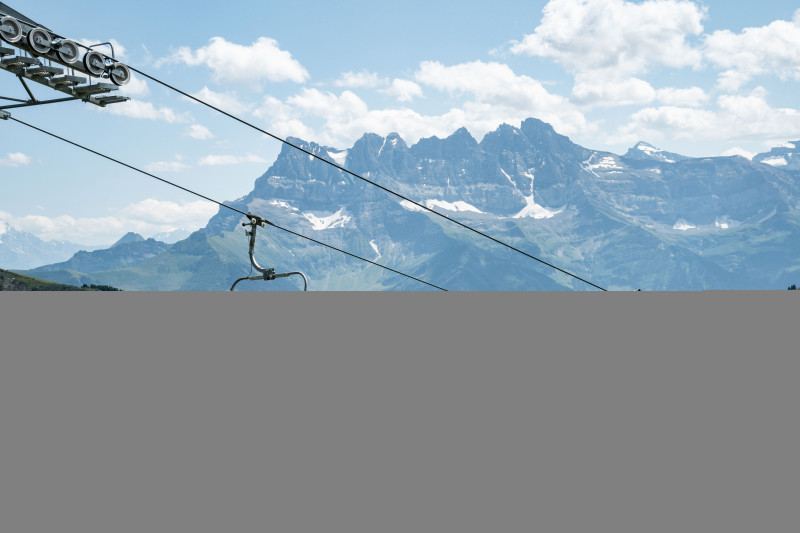 Télésiège du Morclan avec vue sur les Dents du Midi
