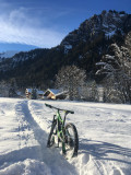 VTT électrique sur neige, sortie sur le domaine skiable de Châtel Liberté