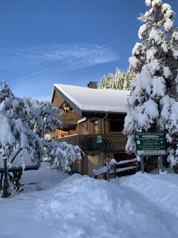 Outdoor chalet in winter